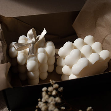Bubble Cube Soy Candle – Minimalist White