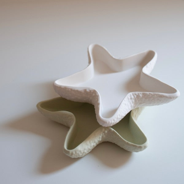 Starfish Jesmonite Tray – Handmade Coastal Decor Dish for Candles, Jewelry, or Keys