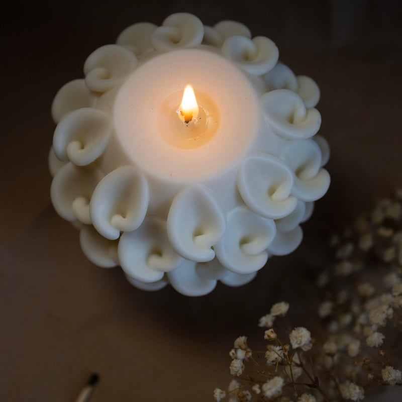 Flower Shell Soy Candle – Decorative Pillar